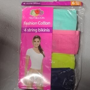 Fruit of the Loom Fashion Cotton String Bikinis - Multicolor Pack